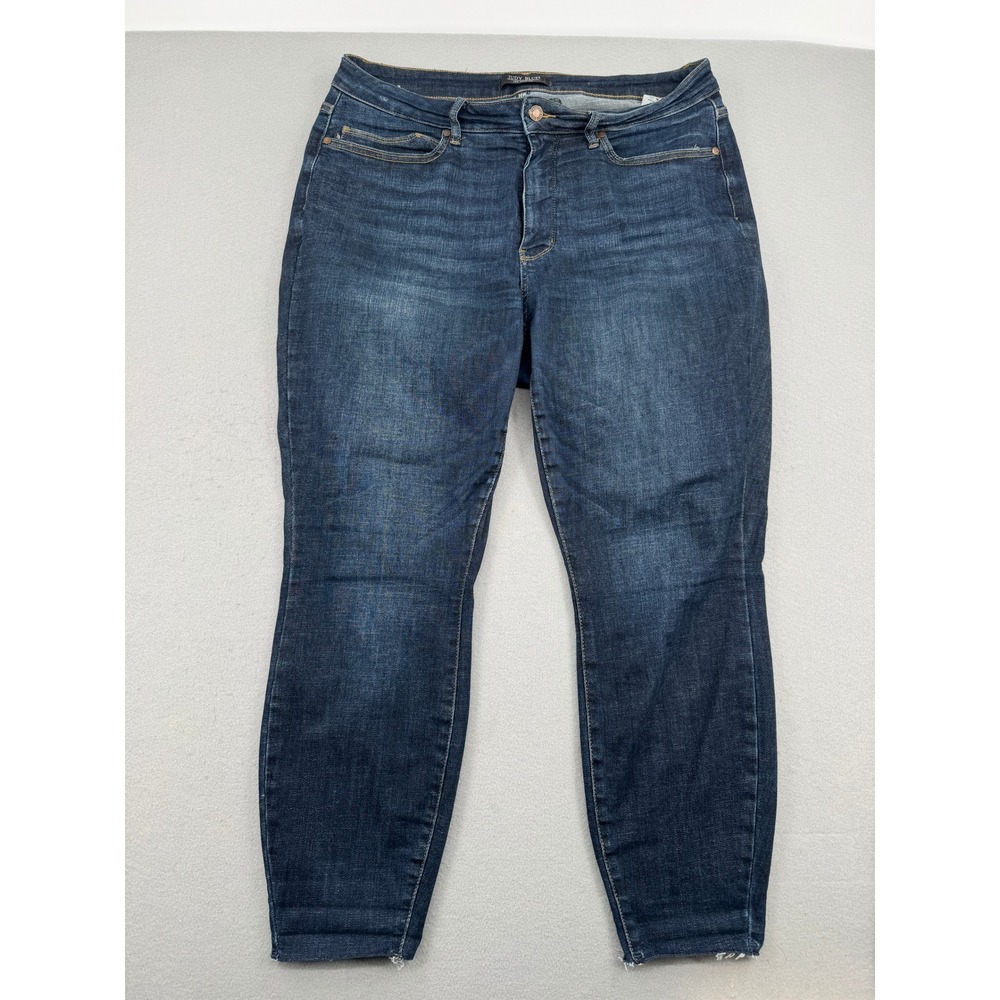 Judy Blue High Rise Tummy Control Skinny Jeans Womens‎ 14W (38x27) Raw Cut Hems